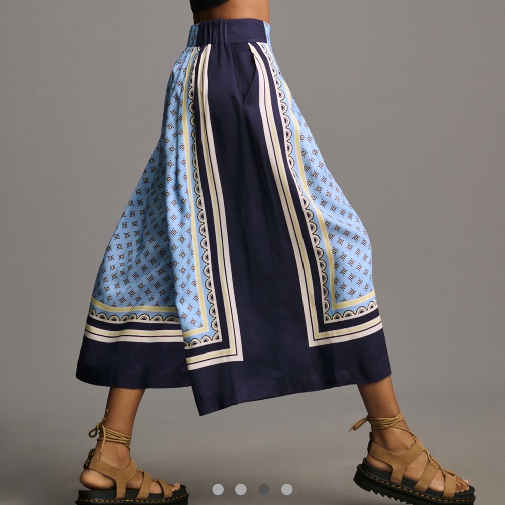 NWT Anthropologie Maeve Printed Pleated A-Line Culottes SZ XS